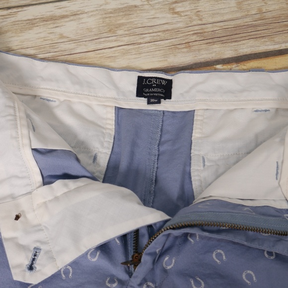 J Crew Blue Horseshoe Gramercy Shorts Size 30W - Picture 2 of 6